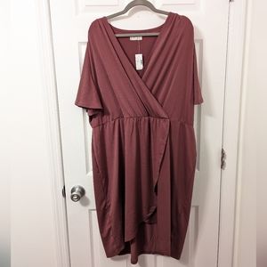 Maurice's Faux Wrap Mauve Dress 2X